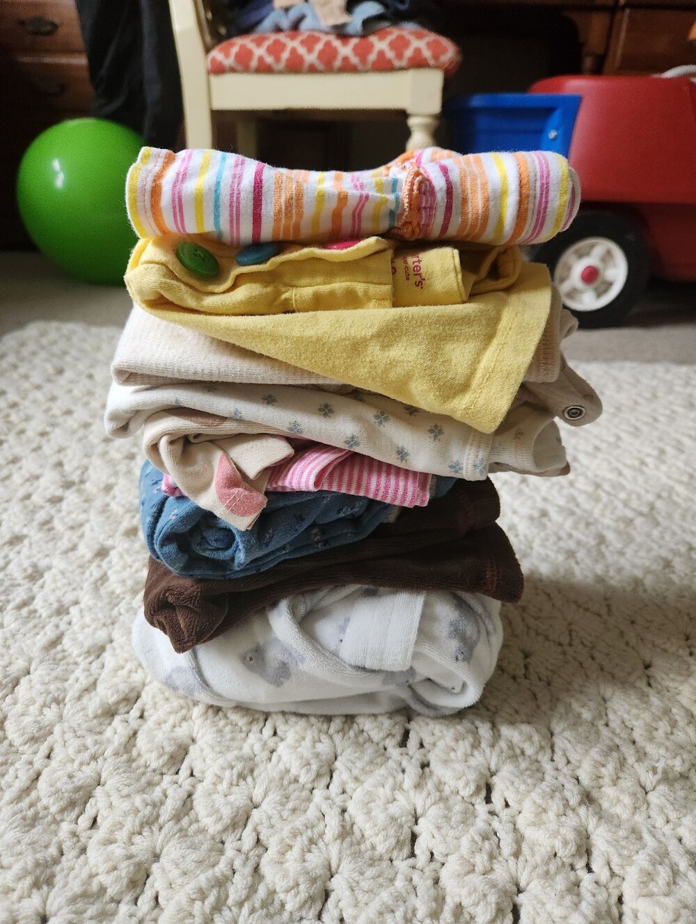Mixed Lot of Baby Girl 9-12M Clothes Carter's Bodysuits Shirts Robe Pants Skort